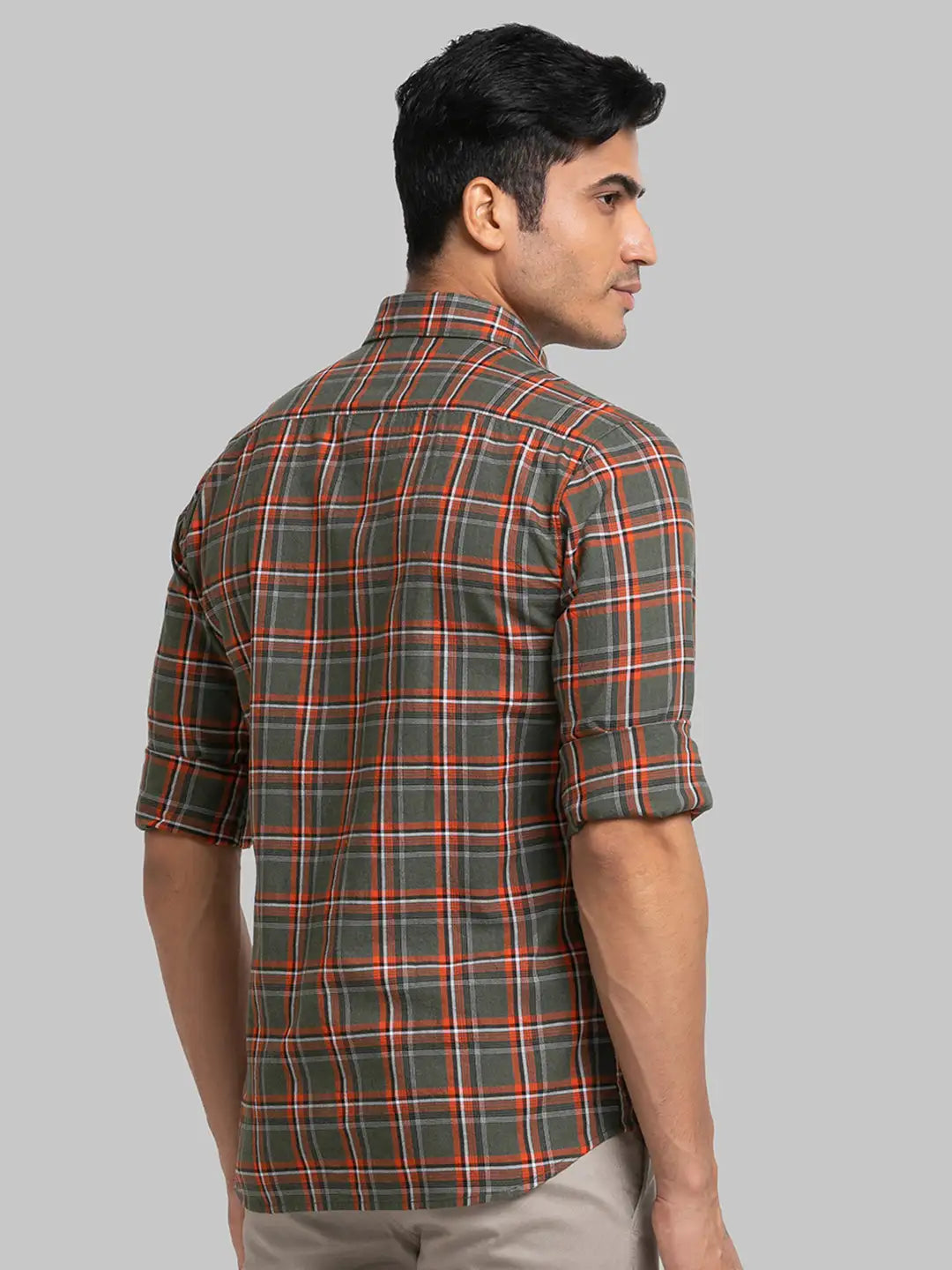 Men Slim Fit Green Shirt