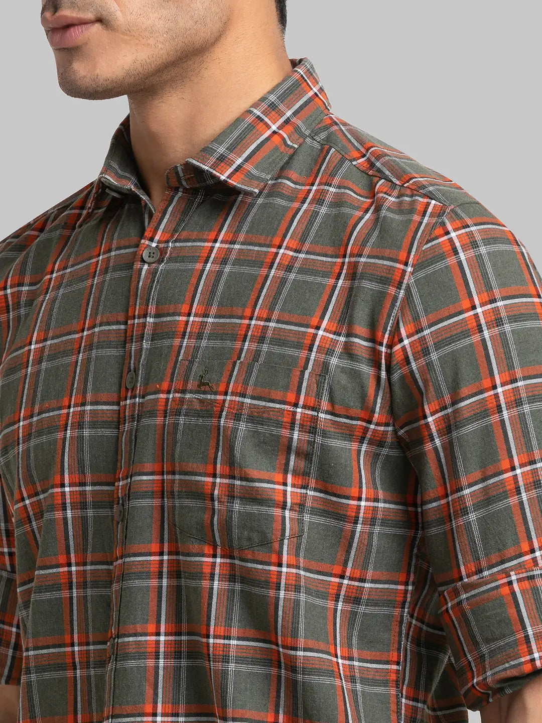 Men Slim Fit Green Shirt