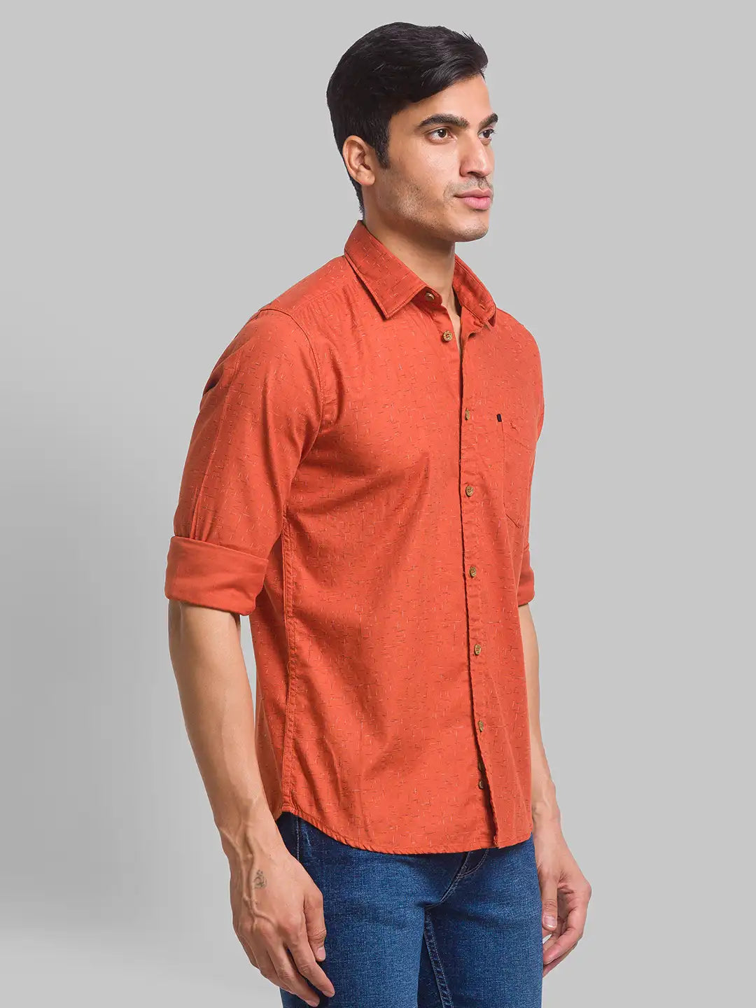 Men Slim Fit Blue Shirt