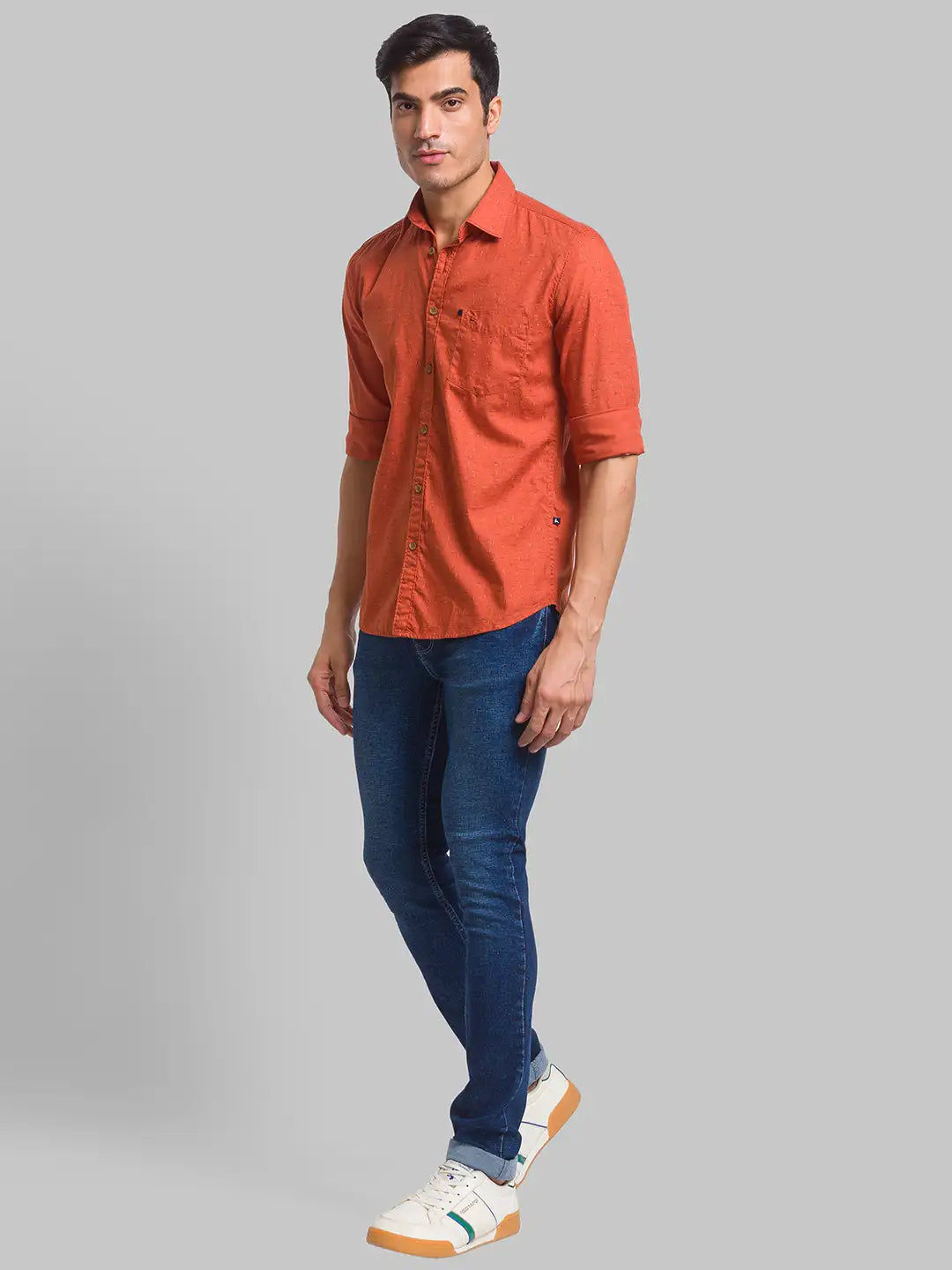 Men Slim Fit Blue Shirt