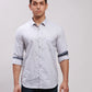 Men Blue Slim Fit Solid Cotton Full Sleeve Cut Away Collar Shirts