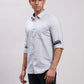 Men Blue Slim Fit Solid Cotton Full Sleeve Cut Away Collar Shirts
