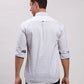 Men Blue Slim Fit Solid Cotton Full Sleeve Cut Away Collar Shirts