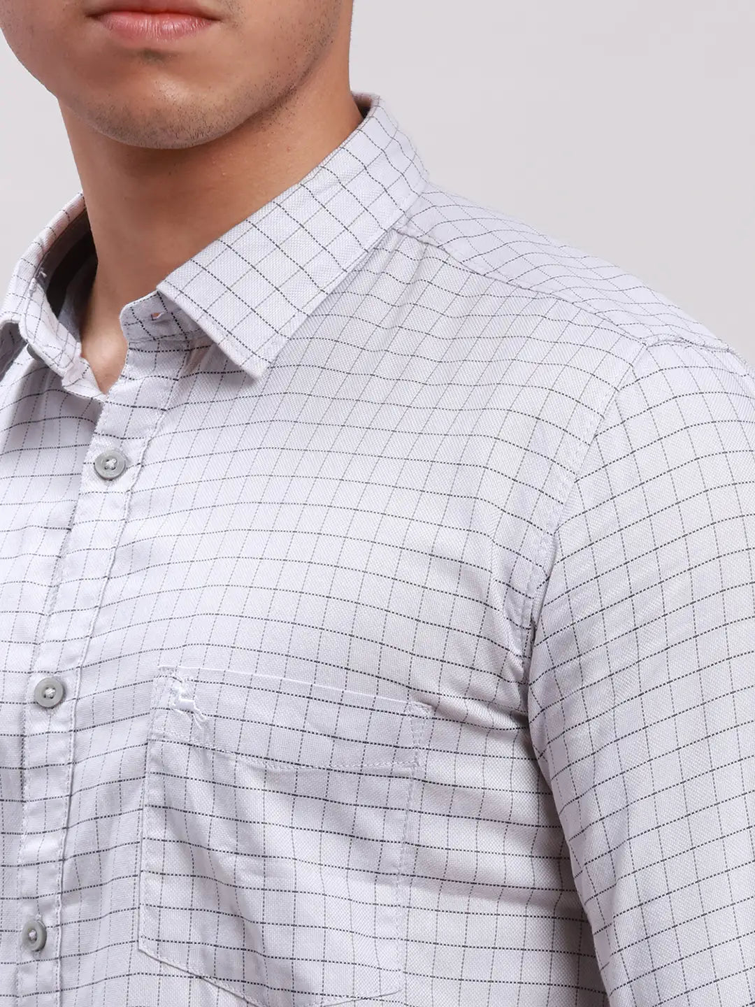 Men Blue Slim Fit Solid Cotton Full Sleeve Cut Away Collar Shirts