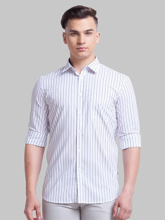 Men Slim Fit Pink Shirt