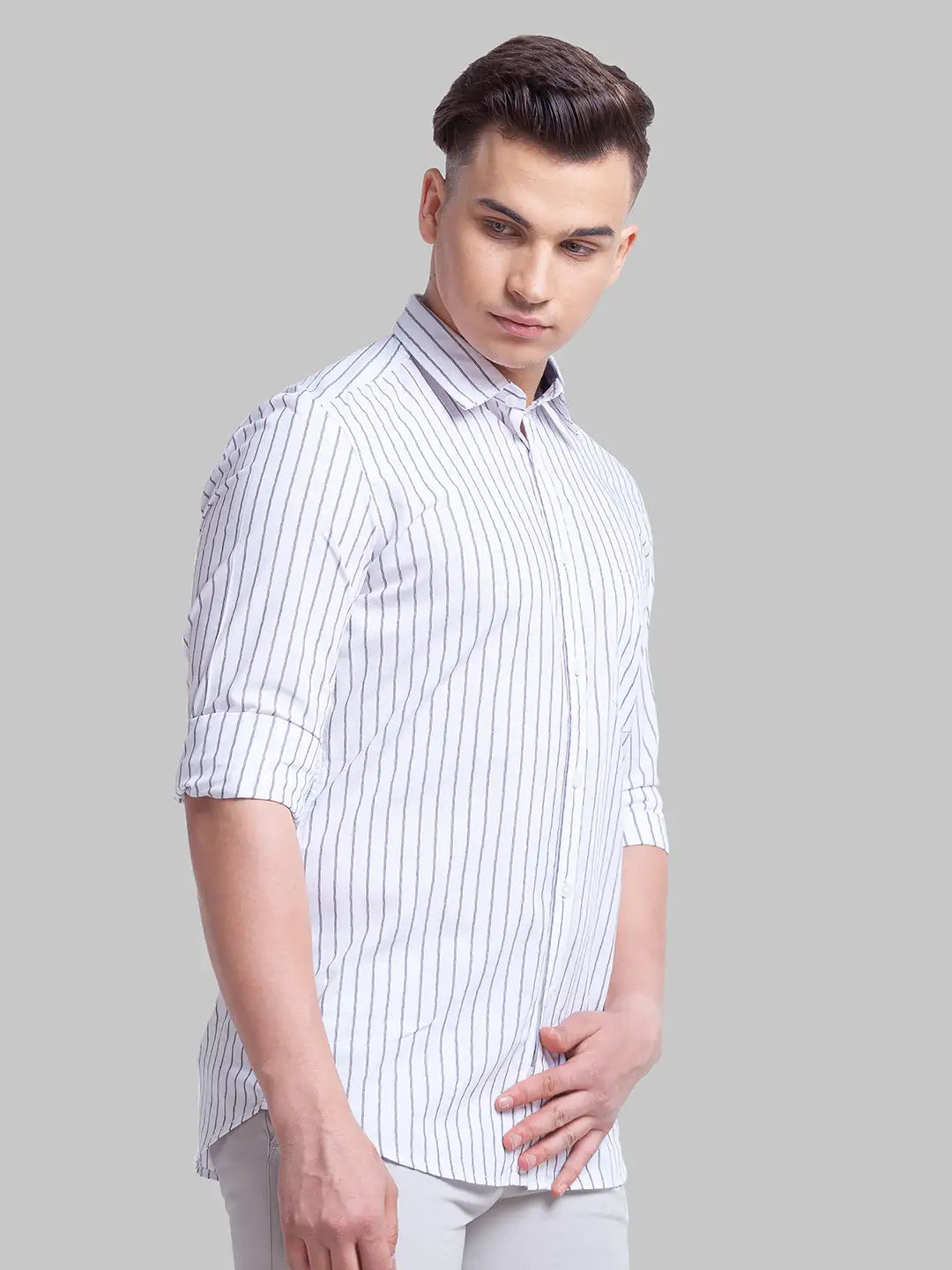 Men Slim Fit Pink Shirt