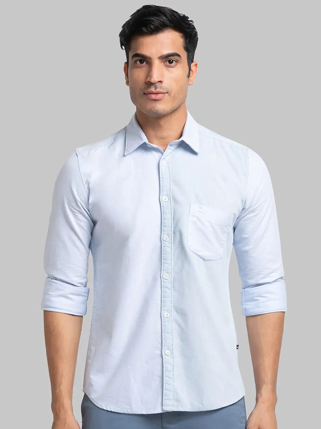 Men Slim Fit Pink Shirt
