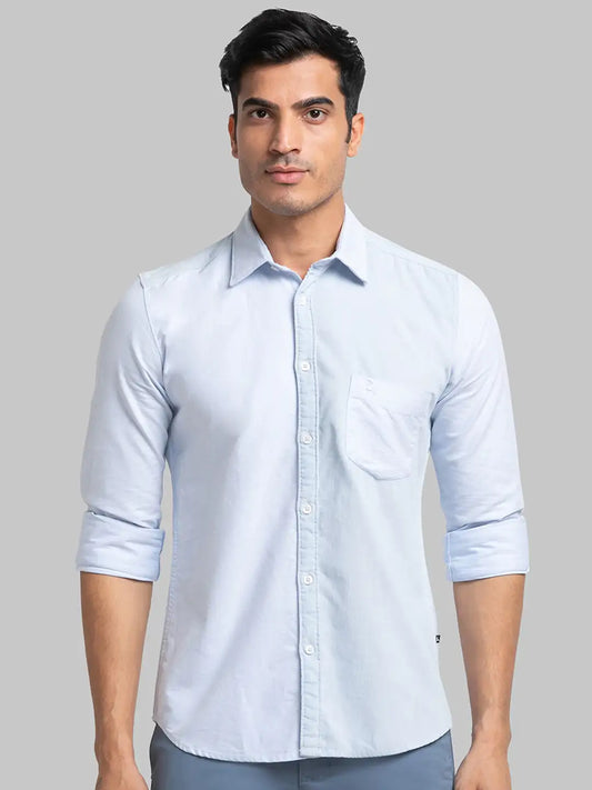 Men Slim Fit Pink Shirt