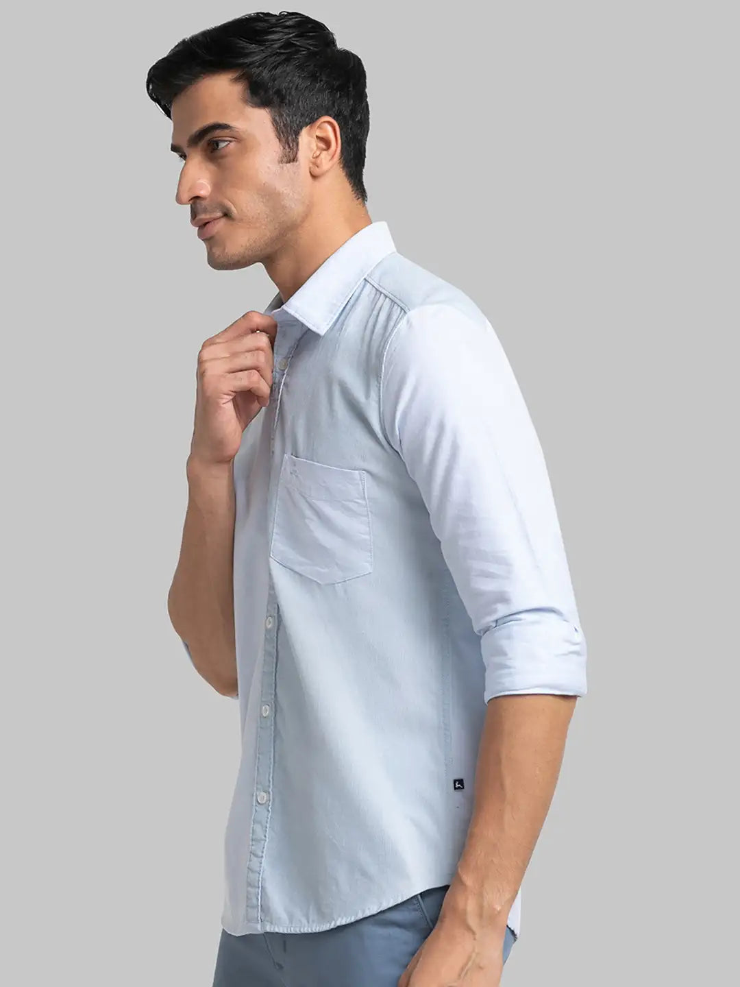 Men Slim Fit Pink Shirt