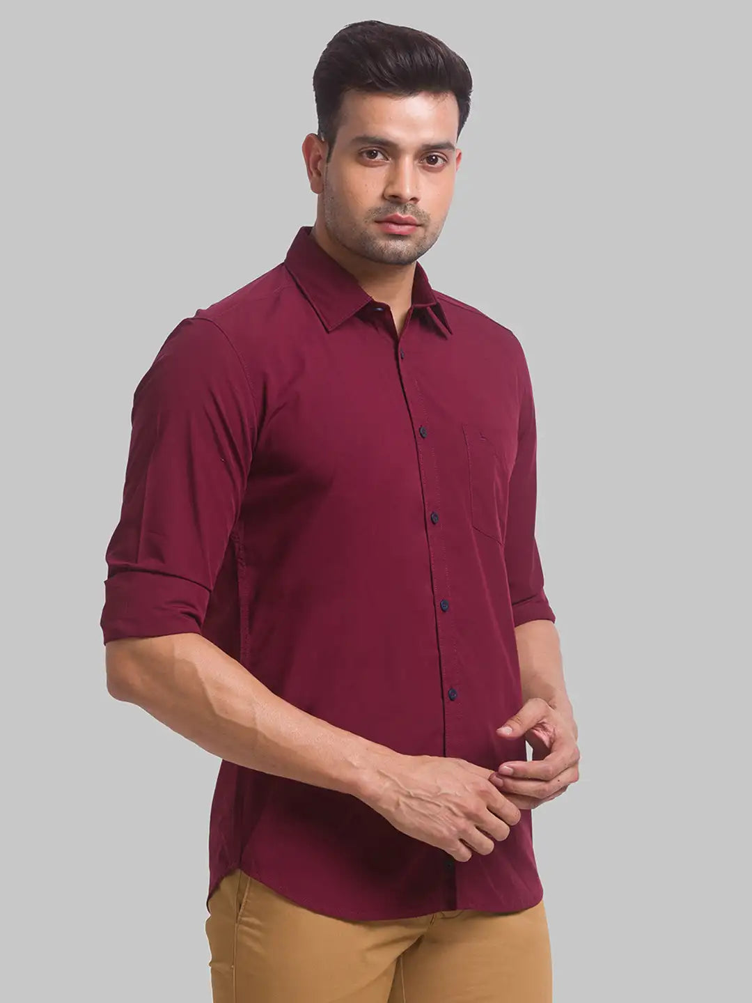 Men Slim Fit White Shirt