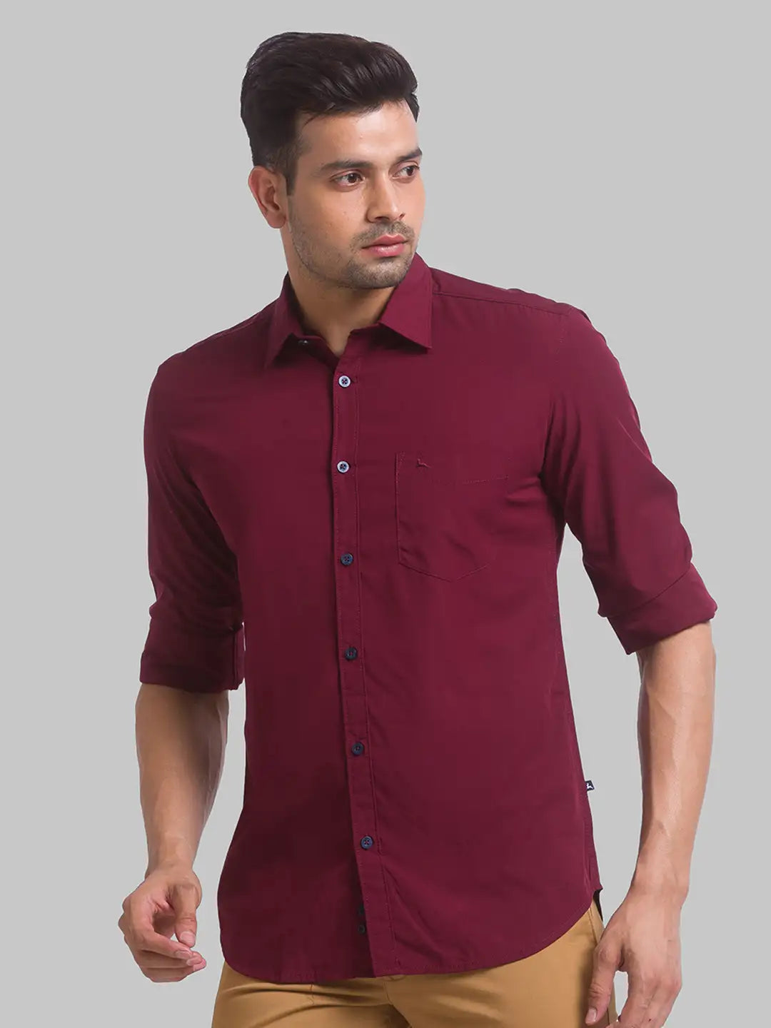 Men Slim Fit White Shirt