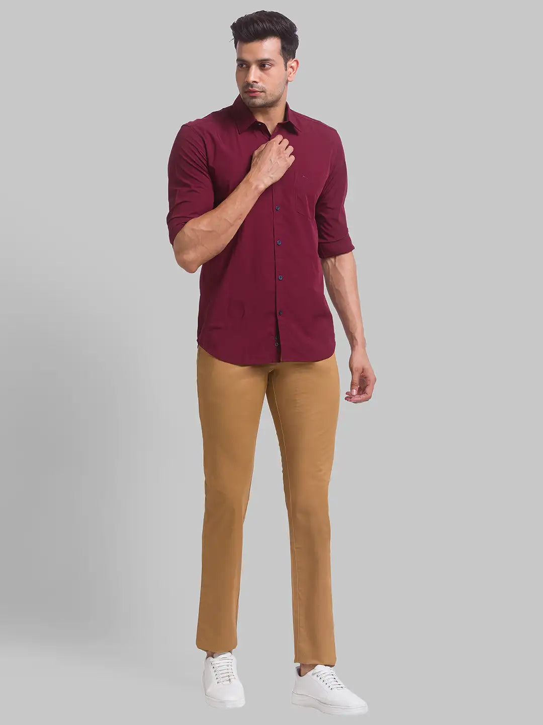 Men Slim Fit White Shirt