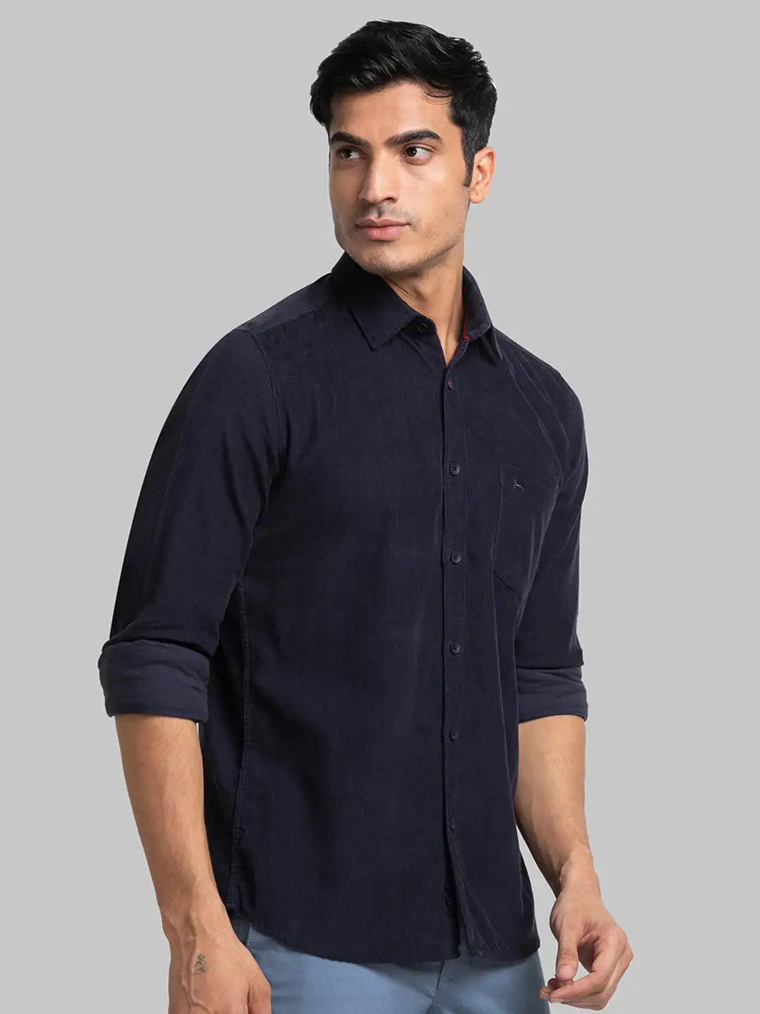 Men Slim Fit Dark Violet Shirt