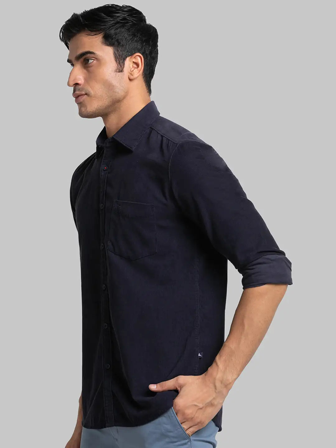 Men Slim Fit Dark Violet Shirt