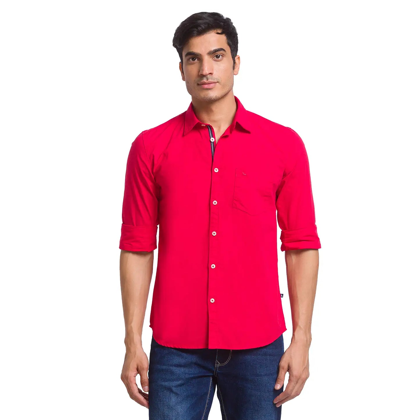 Men Slim Fit Green Shirt