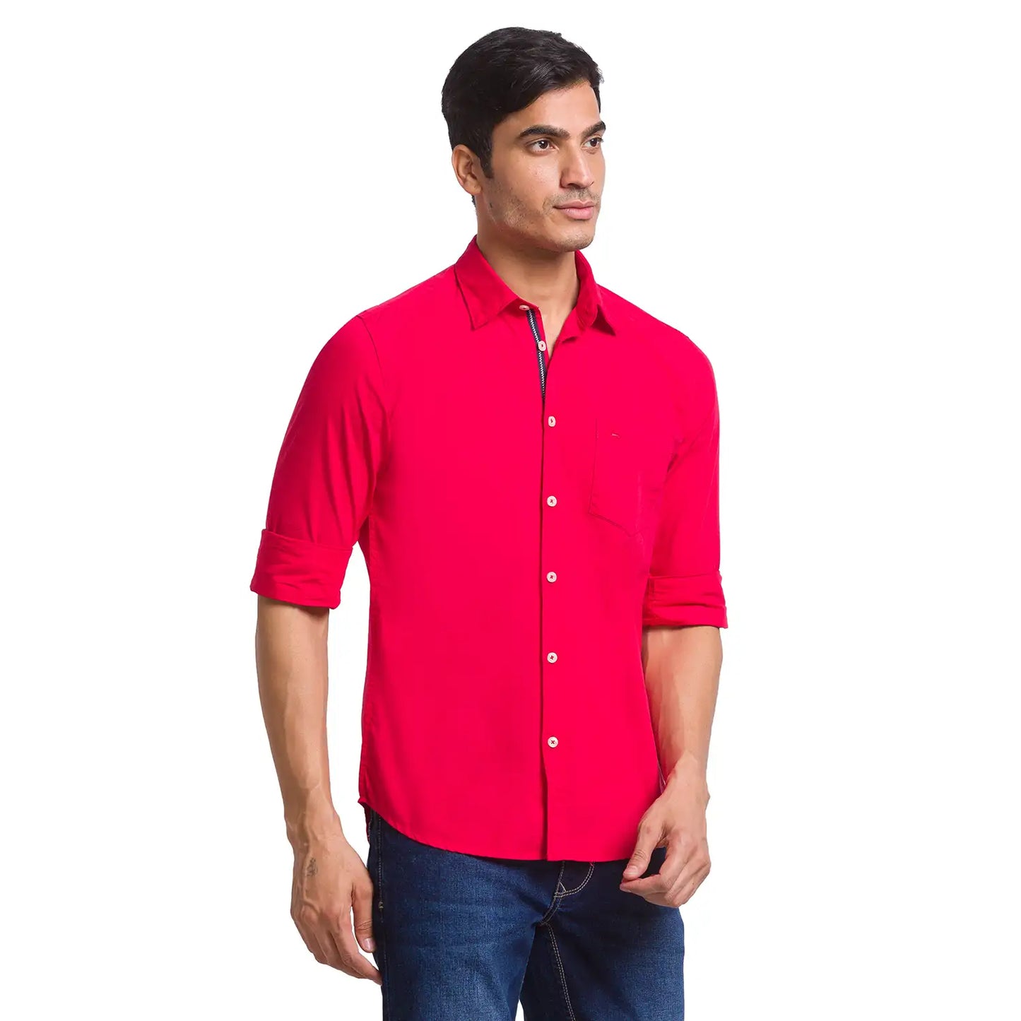 Men Slim Fit Green Shirt