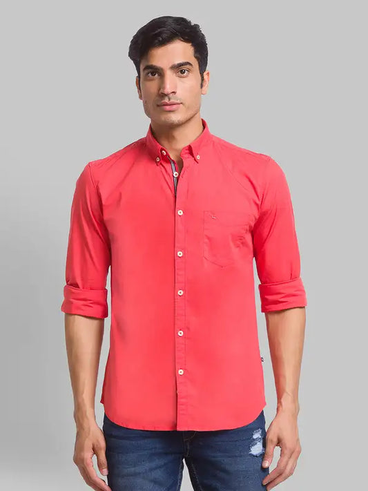 Men Slim Fit Green Shirt