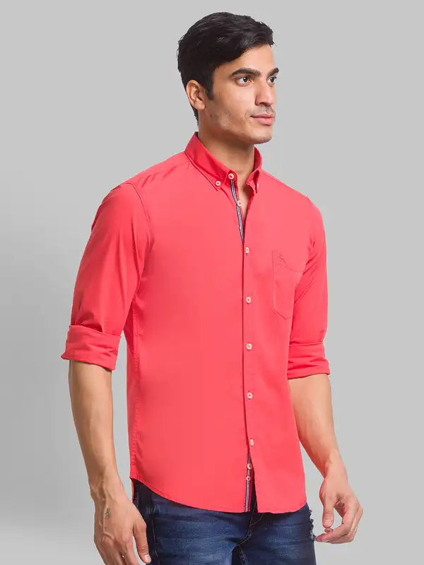 Men Slim Fit Green Shirt