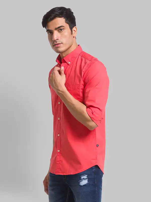 Men Slim Fit Green Shirt