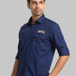Parx Men Blue Slim Fit Checks Cotton Full Sleeve Cutaway Collar Shirts
