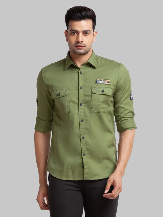 Men Slim Fit Red Shirt