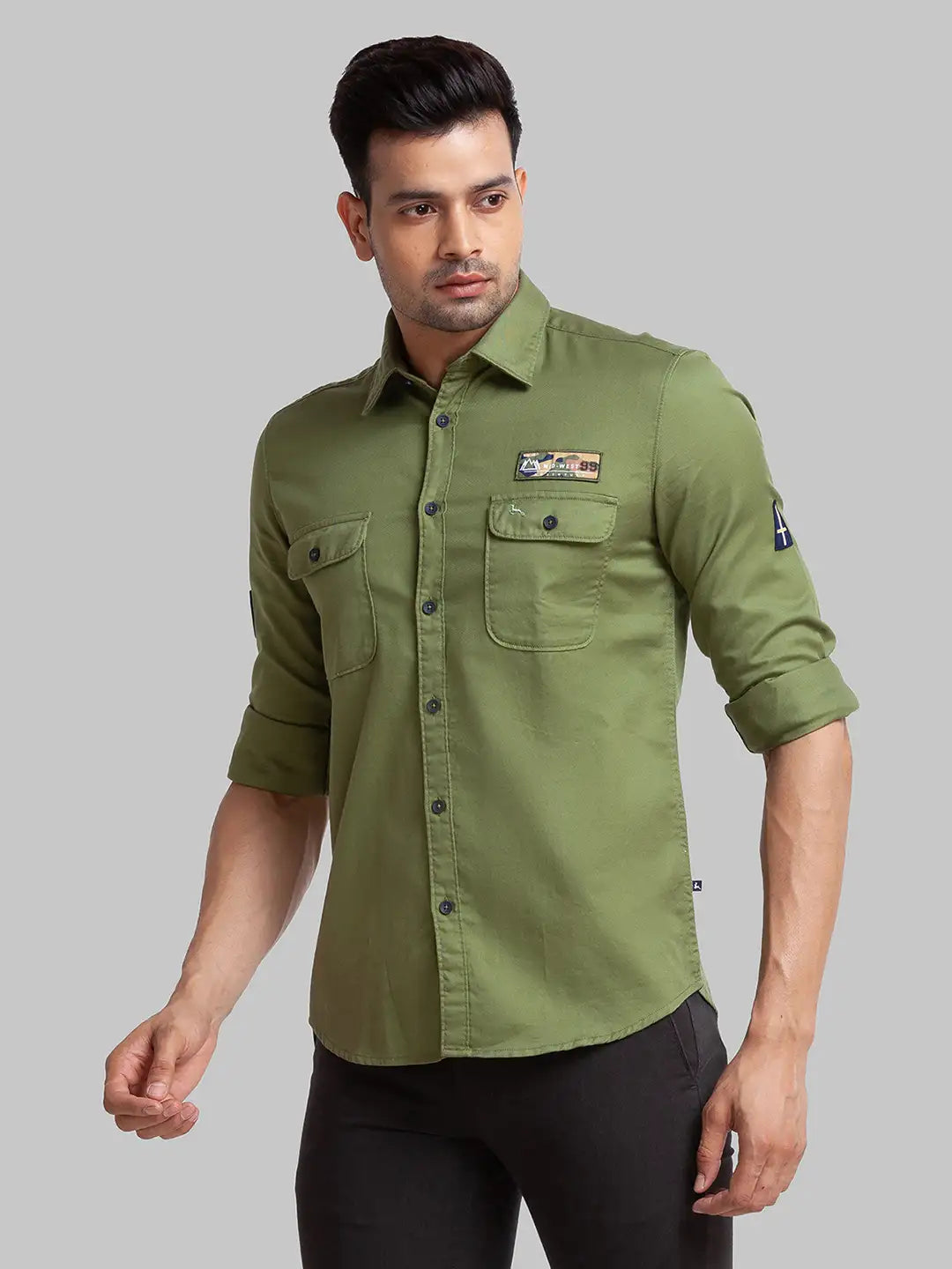 Men Slim Fit Red Shirt
