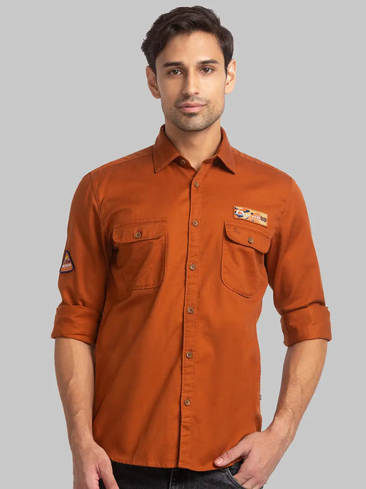 Men Slim Fit Blue Shirt