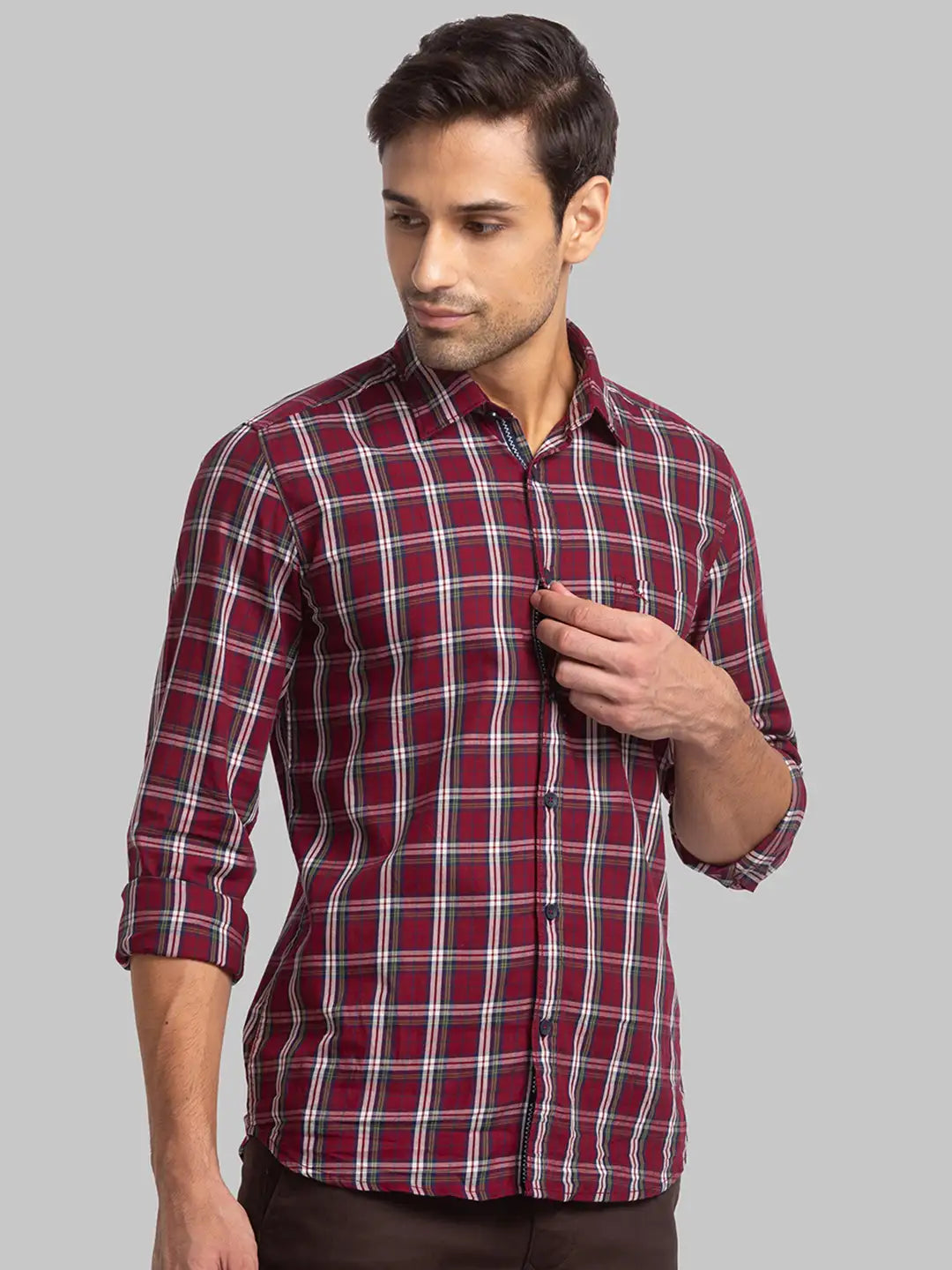 Men Slim Fit Yellow Shirt