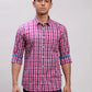 Parx Men Blue Stripe Slim Fit Cotton Shirt