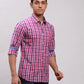 Parx Men Blue Stripe Slim Fit Cotton Shirt