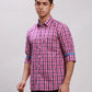 Parx Men Blue Stripe Slim Fit Cotton Shirt