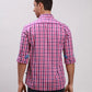 Parx Men Blue Stripe Slim Fit Cotton Shirt