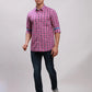Parx Men Blue Stripe Slim Fit Cotton Shirt