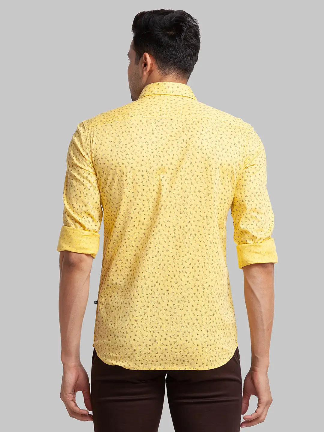 Men Slim Fit Brown Shirt