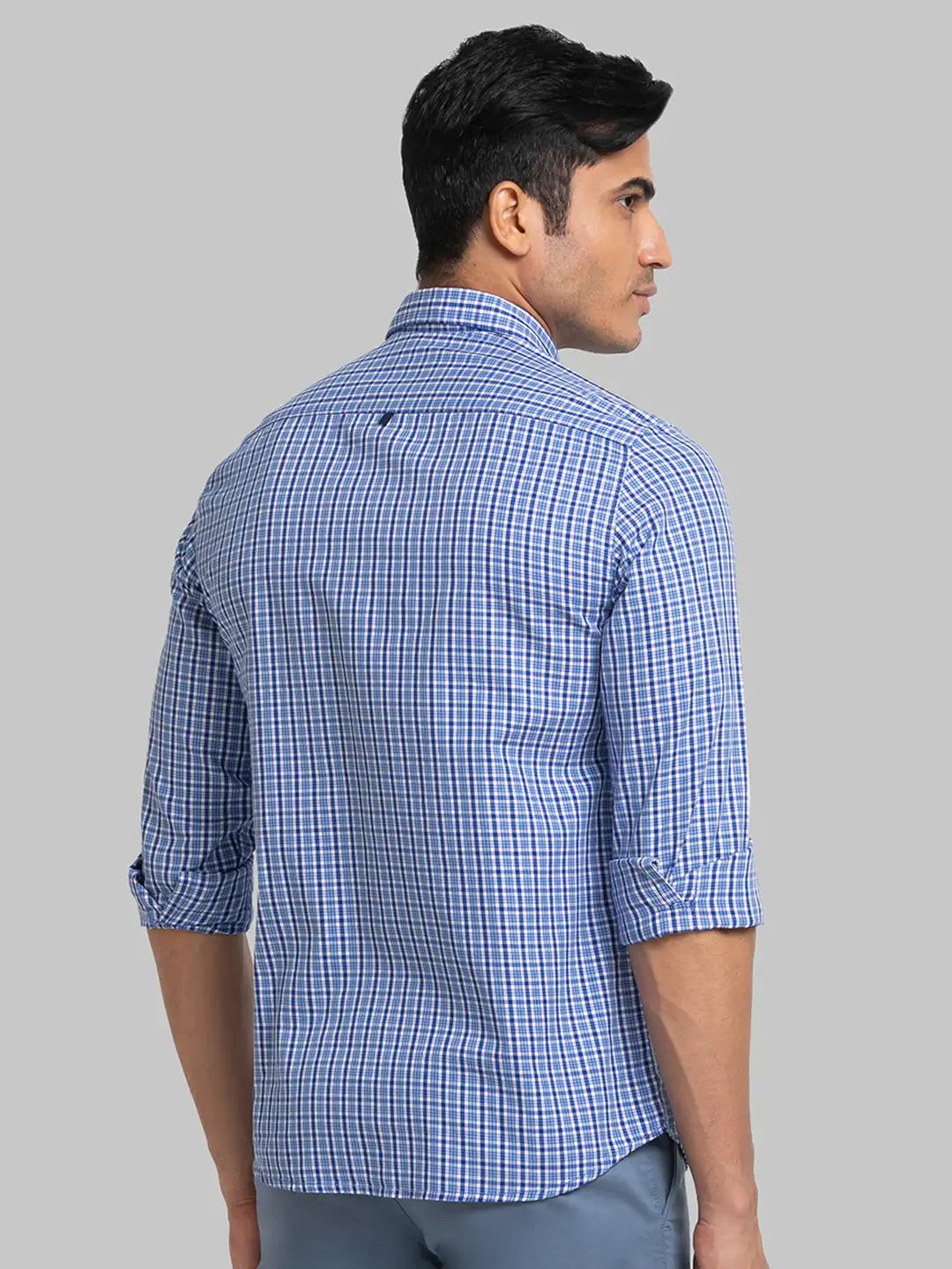 Parx Men Red Checks Slim Fit Cotton Full Sleeve Shirt
