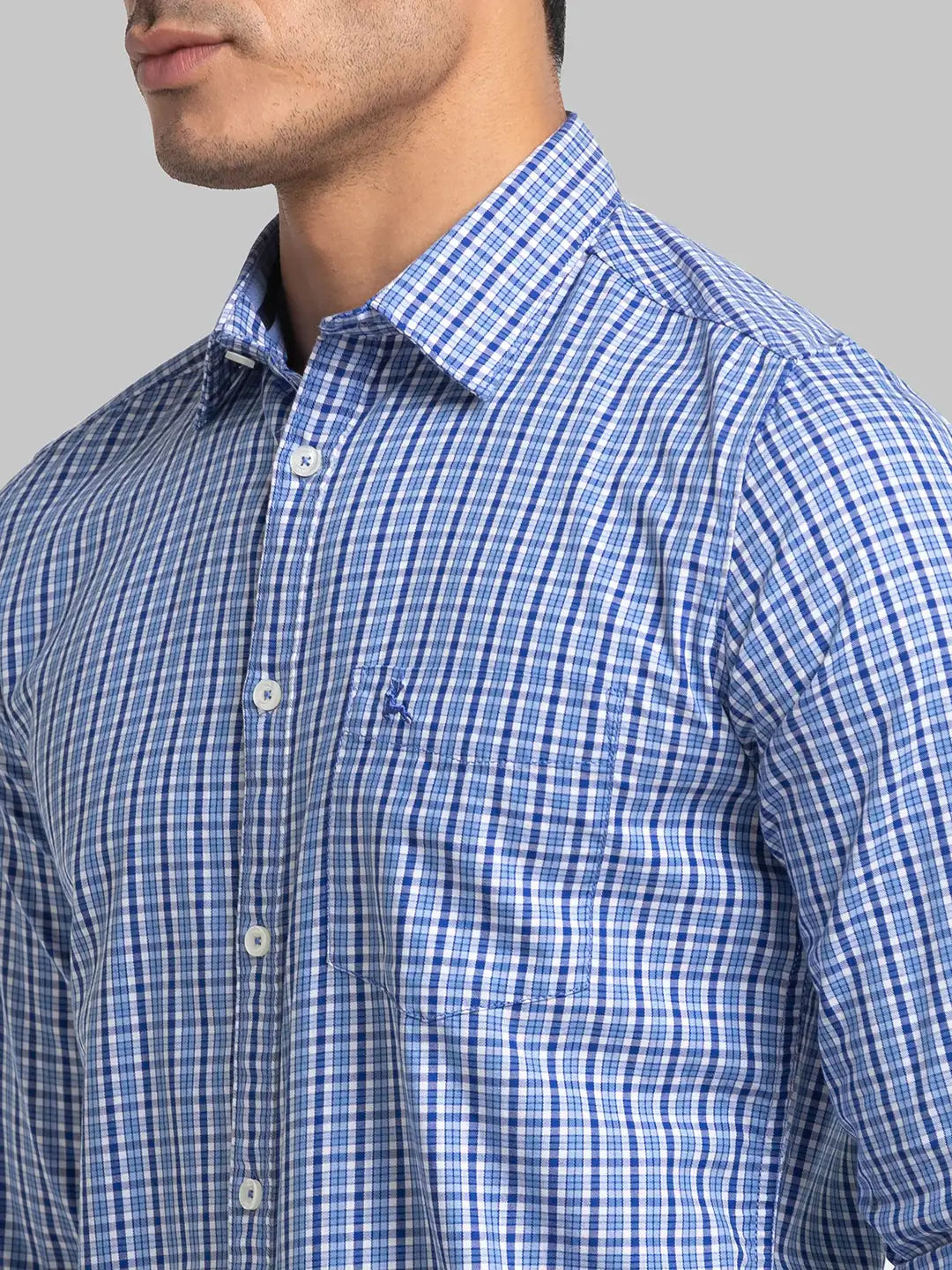 Parx Men Red Checks Slim Fit Cotton Full Sleeve Shirt