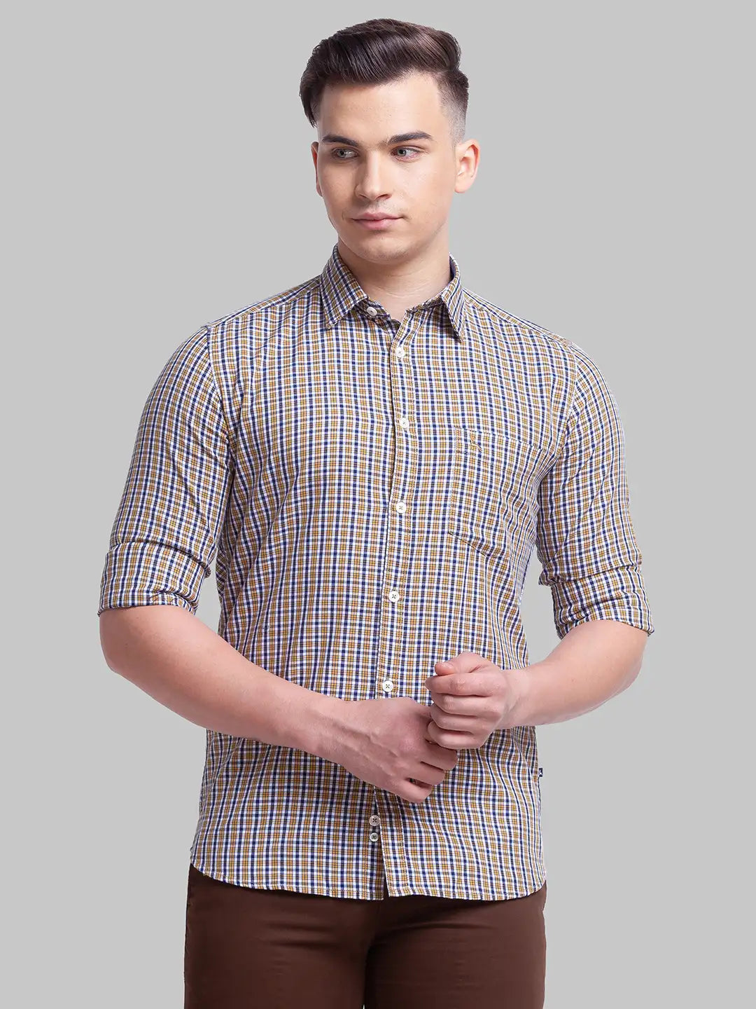 Men Slim Fit Green Shirt