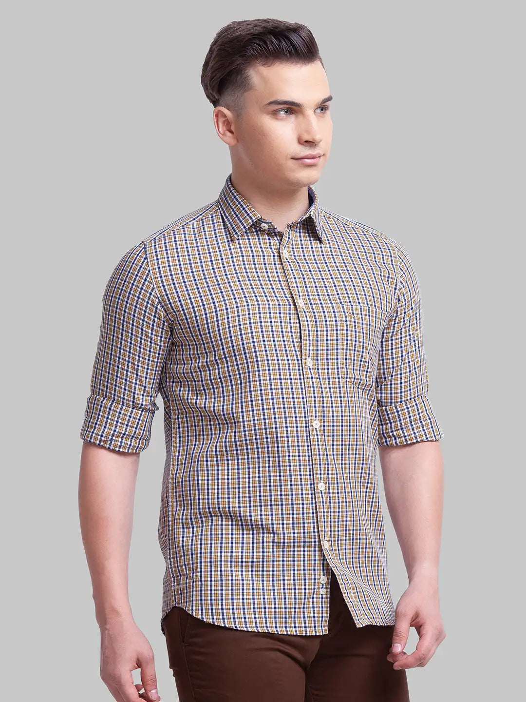 Men Slim Fit Green Shirt