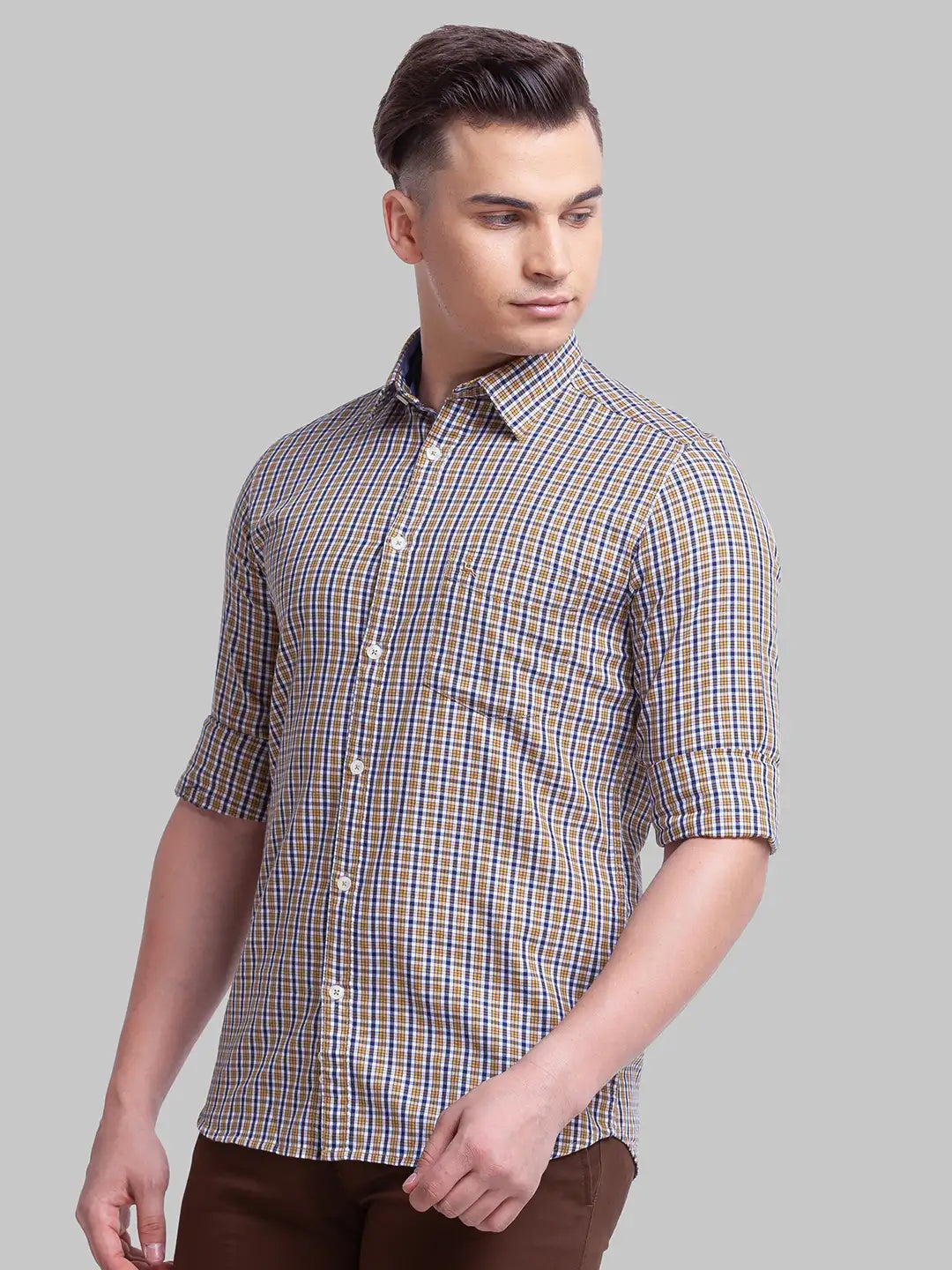 Men Slim Fit Green Shirt