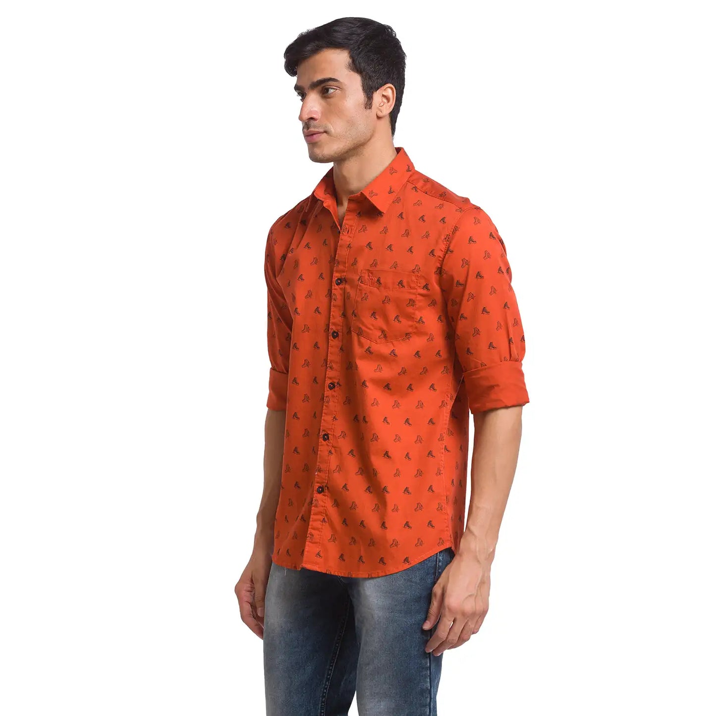Men Slim Fit Grey Shirt