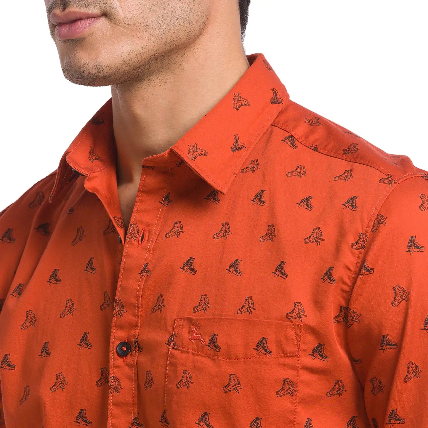 Men Slim Fit Grey Shirt