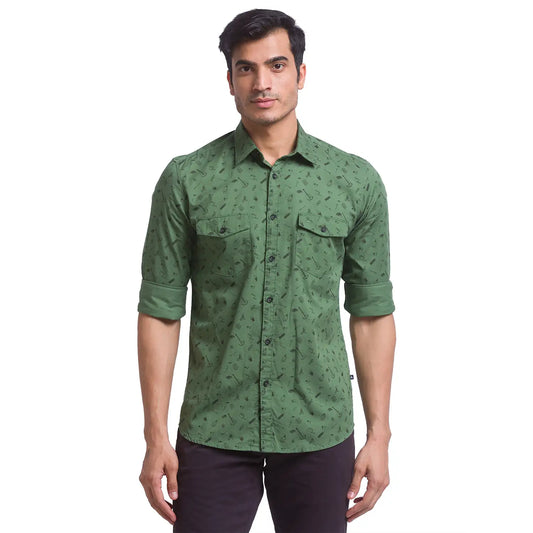 Men Slim Fit Blue Shirt