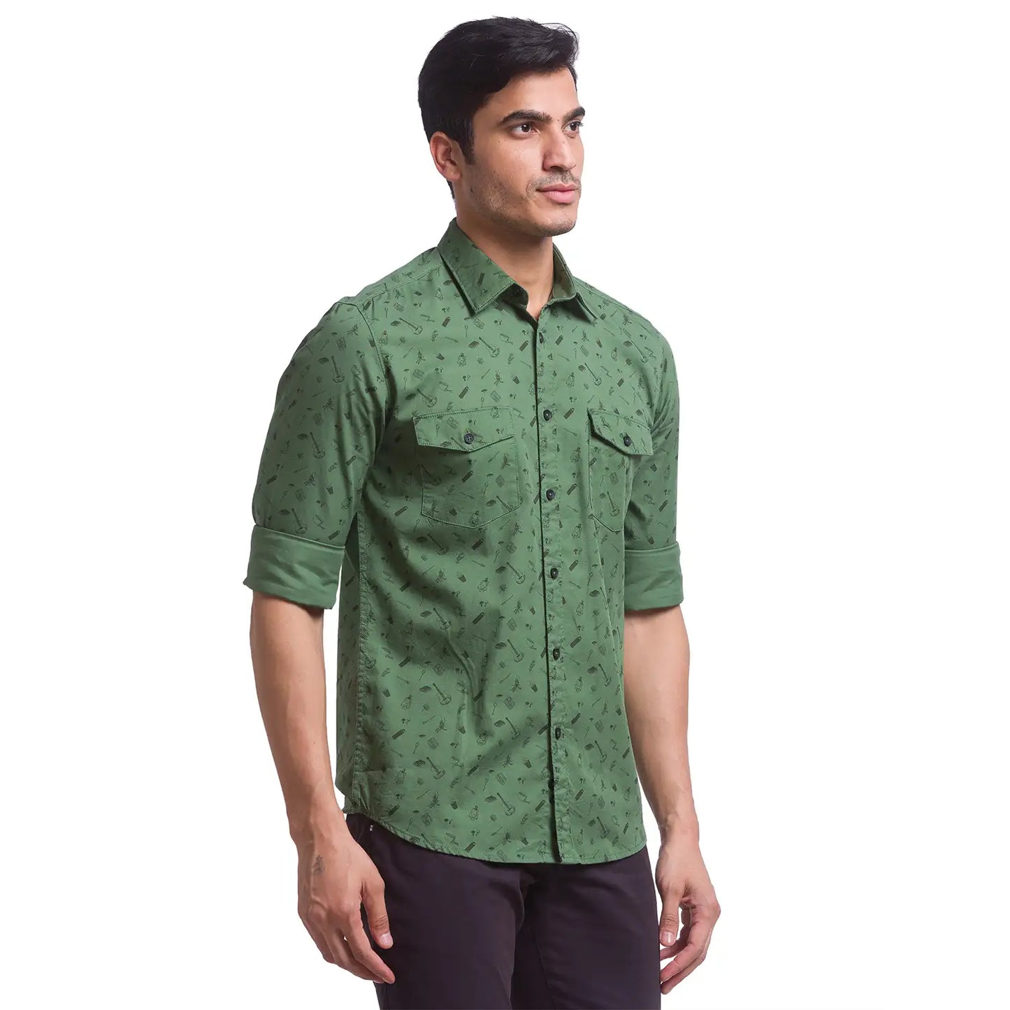 Men Slim Fit Blue Shirt