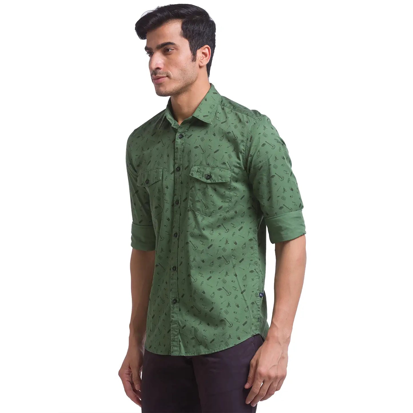 Men Slim Fit Blue Shirt
