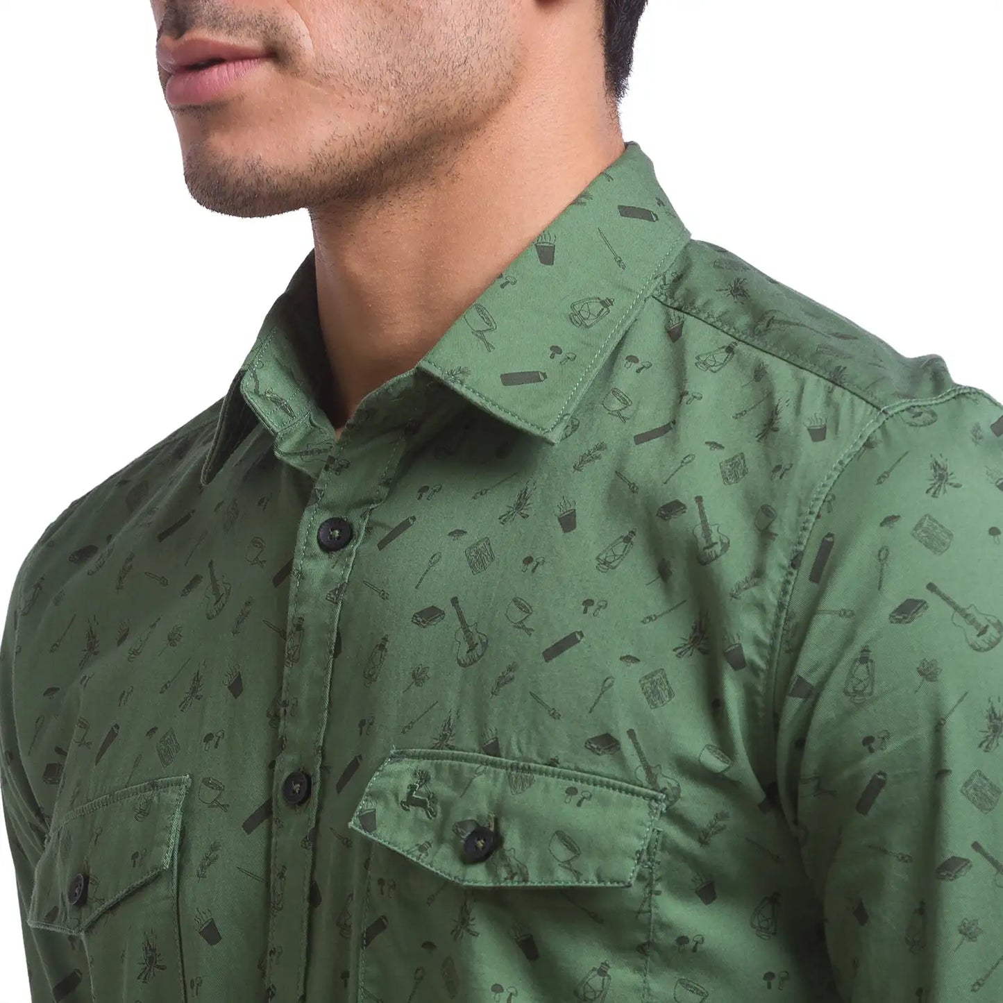 Men Slim Fit Blue Shirt