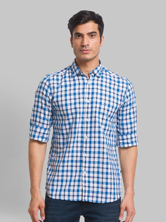 Parx Men Fawn Print Slim Fit Cotton Full Sleeve Shirts
