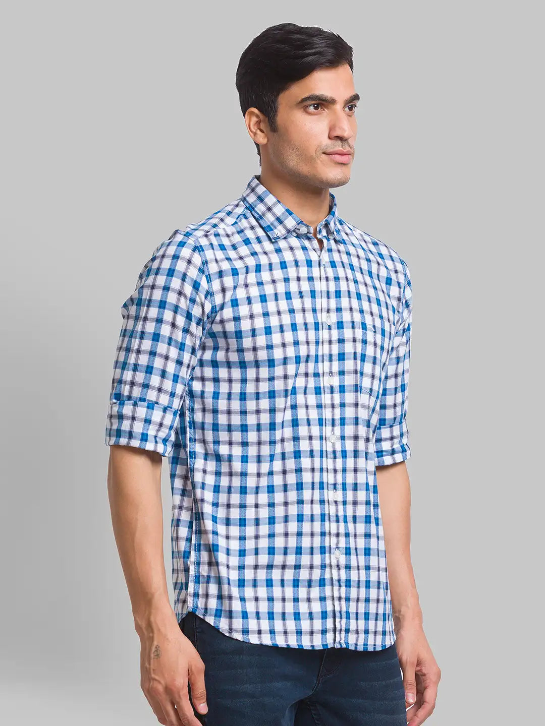 Parx Men Fawn Print Slim Fit Cotton Full Sleeve Shirts