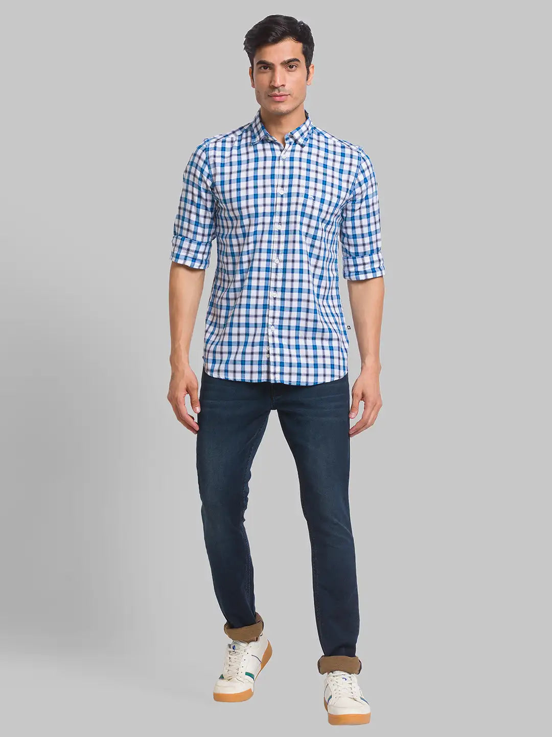 Parx Men Fawn Print Slim Fit Cotton Full Sleeve Shirts