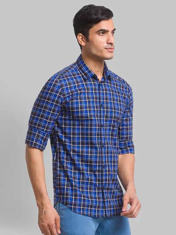 Men Slim Fit Blue Shirt