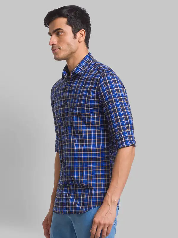 Men Slim Fit Blue Shirt